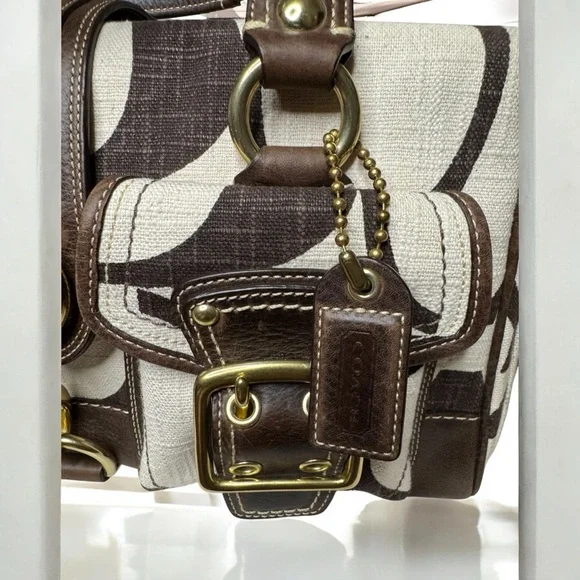 New Coach Legacy Mandy Cream & Brown Handbag Y2K - Picture 3 of 14